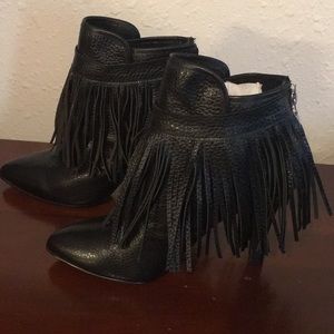 Lane Bryant fringe ankle boot